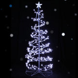 Sparkling 6FT Cold White LED Christmas Tree with Star Topper - Jingle Jollys Holiday Decoration