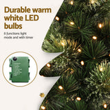 Jingle Jollys Christmas Tree 60CM Mini Tabletop 8 Light Modes Timer Xmas Tree - 45-Degree Angle