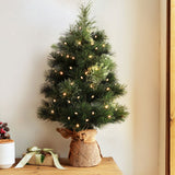 Jingle Jollys Christmas Tree 60CM Mini Tabletop 8 Light Modes Timer Xmas Tree - Close-Up Angle