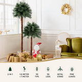 Jingle Jollys Christmas Tree 1.5+1m LED Xmas Palm Tree Party Decorations 2 in 1 - Top-Down View
