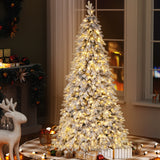 Jingle Jollys Christmas Tree 2.1m Flocking Pencil Tree LED Xmas 860 Tips White - Close-Up Angle