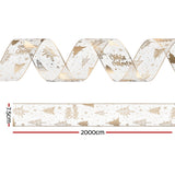 Jingle Jollys 20M Christmas Ribbon Roll Bow Printed Xmas Tree Decor Gift Gold - Front View