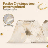 Jingle Jollys 20M Christmas Ribbon Roll Bow Printed Xmas Tree Decor Gift Gold - Top-Down View