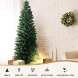 Lifelike 6FT Jingle Jollys Green Christmas Tree with 300 Tips and Easy Assembly - Top-Down View