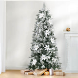 Jingle Jollys Christmas Tree 1.8m Xmas Tree Snow Flocked Flowers Decor 564 Tips - Close-Up Angle