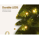 Pre-Lit 1.8m Jingle Jollys Christmas Tree with 200 LED Lights for Festive Decor - 45-Degree Angle