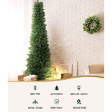 Pre-Lit 1.8m Jingle Jollys Christmas Tree with 200 LED Lights for Festive Decor - Top-Down View