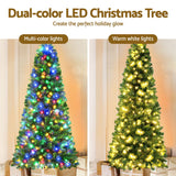 Jingle Jollys 1.8M Pre-lit Christmas Tree 8 Mode Multi Colour 200 LED Light Xmas - Top-Down View