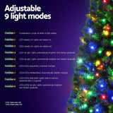 Jingle Jollys 1.8M Pre-lit Christmas Tree 8 Mode Multi Colour 200 LED Light Xmas - 45-Degree Angle
