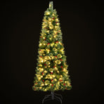 Jingle Jollys Christmas Tree 1.8M LED Xmas Tree Party Decorations Red Barries