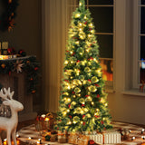 Jingle Jollys Christmas Tree 1.8M LED Xmas Tree Party Decorations Red Barries - Close-Up Angle