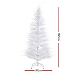 Jingle Jollys 1.8M LED Christmas Tree 8 Modes Adjustable Multi Color Light Snowy - Front View