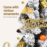 Mini Snowy Christmas Tree with Ornaments and Topper - 60CM Jingle Jollys - 45-Degree Angle