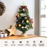 60CM Jingle Jollys LED Mini Christmas Tree with Ornaments and Tree Topper - Top-Down View