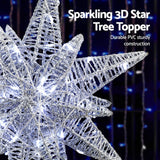 Jingle Jollys 3D Christmas Tree Topper Star LED Decorations Xmas Party Timer - 45-Degree Angle
