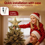 Jingle Jollys Christmas Tree Topper Star Snowflake Projector Party Glitter Gold - 45-Degree Angle