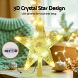 Jingle Jollys Christmas Tree Topper Star RGB LED Xmas Decor 80 Modes APP Control - Rear View