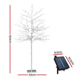 5ft Solar-Powered LED Christmas Tree with 304 Twinkling Lights - Front View