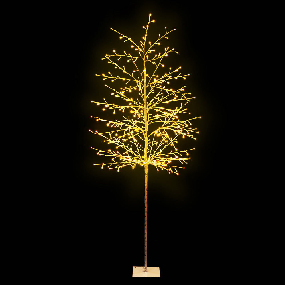 7ft Solar-Powered LED Christmas Tree with 480 Warm White Lights