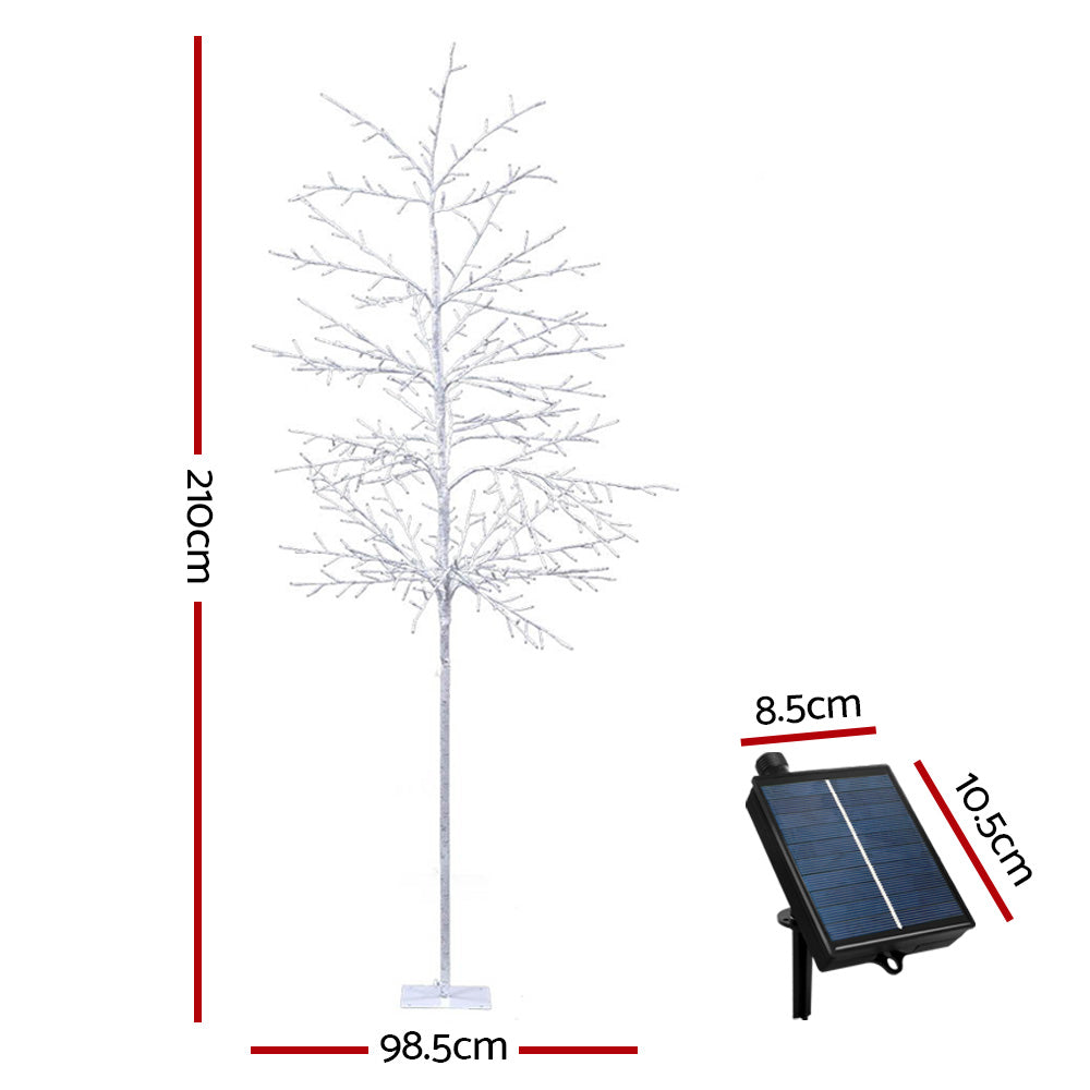 7ft Solar-Powered LED Christmas Tree with 480 Warm White Lights