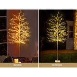 7ft Solar-Powered LED Christmas Tree with 480 Warm White Lights