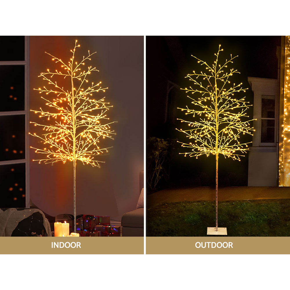 7ft Solar-Powered LED Christmas Tree with 480 Warm White Lights