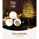 7ft Solar-Powered LED Christmas Tree with 480 Warm White Lights - Close-Up Angle