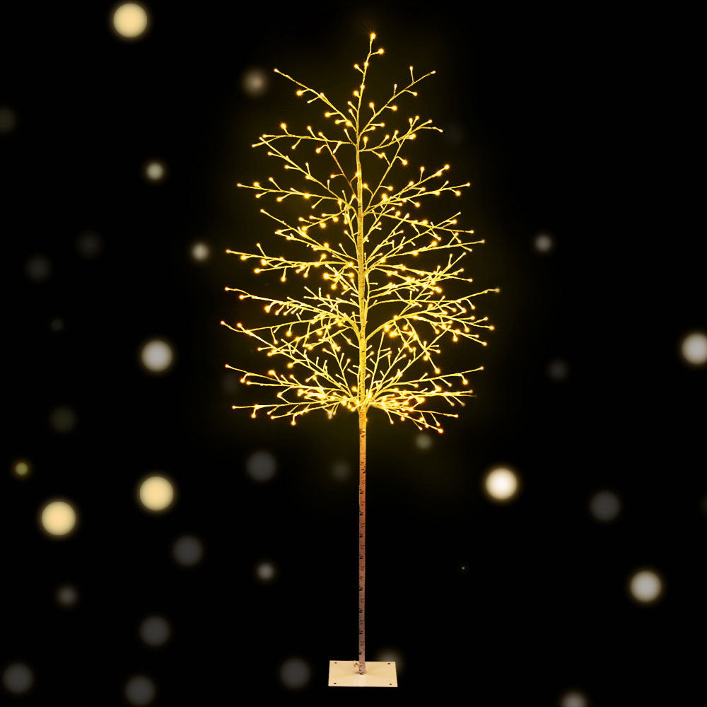 7ft Solar-Powered LED Christmas Tree with 480 Warm White Lights