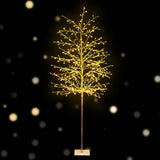 7ft Solar-Powered LED Christmas Tree with 480 Warm White Lights - Low Angle