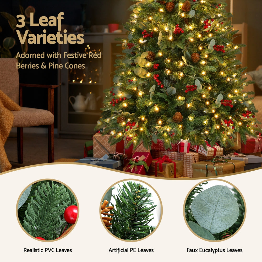 Jingle Jollys Christmas Tree 1.5m 160 LED Xmas Tree Party Decorations 355 Tips