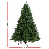 Enchanted 1.8m Green Christmas Tree with 650 Lifelike Tips and Easy Assembly - Front View
