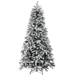 Jingle Jollys Christmas Tree 1.8m Snow Flocked LED Xmas Decoration 8 Light Modes - Side View