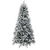 Jingle Jollys Christmas Tree 1.8m Snow Flocked LED Xmas Decoration 8 Light Modes - Side View