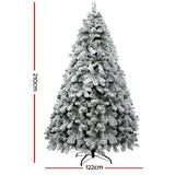 Jingle Jollys Christmas Tree 2.1m Snow Flocked Xmas Tree Decorations 780 Tips - Front View