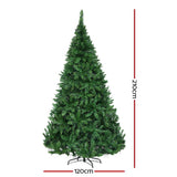 Jingle Jollys Christmas Tree 2.1m Xmas Tree Decorations 1134 LEDs 8 Light Mode - Front View