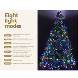 Jingle Jollys Christmas Tree 2.1m Xmas Tree Decoration 8 Light Mode Multi Colour - Rear View