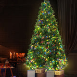Jingle Jollys Christmas Tree 2.1m Xmas Tree Decoration 8 Light Mode Multi Colour - Low Angle