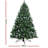 Jingle Jollys Christmas Tree 2.1m Snowy Xmas Tree Decoration 905 Tips - Front View