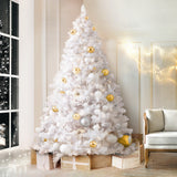 Jingle Jollys Christmas Tree 2.1m 1000 White Tips Xmas Tree Decorations - Close-Up Angle
