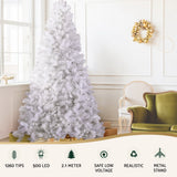 Jingle Jollys Christmas Tree 2.1m 500 LED Xmas Tree Decorations White 1260 Tips - Top-Down View