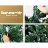 Jingle Jollys Christmas Tree 2.4m Snowy Xmas Tree Decoration 1225 Tips - 45-Degree Angle