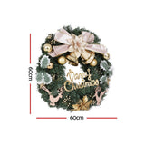 Festive Cheer 60CM Christmas Garland with Ornaments and Reindeer Decor - Front View