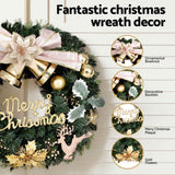 Festive Cheer 60CM Christmas Garland with Ornaments and Reindeer Decor - 45-Degree Angle