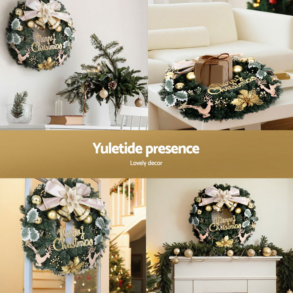 Festive Cheer 60CM Christmas Garland with Ornaments and Reindeer Decor