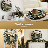 Festive Cheer 60CM Christmas Garland with Ornaments and Reindeer Decor - Rear View