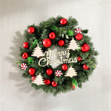 Jingle Jollys LED-Illuminated Christmas Wreath 40CM with Festive Ornaments - Close-Up Angle