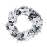Jingle Jollys 60cm Pre-Lit Christmas Wreath with Snow-Flocked Design and LED Lights - Side View
