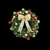 Jingle Jollys Christmas Wreath 60CM LED Garland Berries Bow Baubles Xmas Decor - Side View