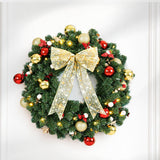 Jingle Jollys Christmas Wreath 60CM LED Garland Berries Bow Baubles Xmas Decor - Close-Up Angle