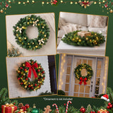 Jingle Jollys 60cm Pre-Lit Christmas Wreath GarlandsWarm White LED Light Door Wreaths Battery Timer - Extra Image
